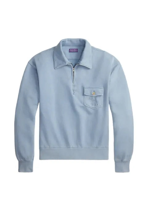Ralph Lauren Purple Label logo-embroidered quarter-zip sweatshirt