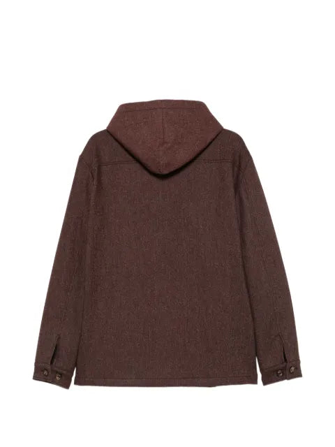 Eleventy herringbone hooded jacket