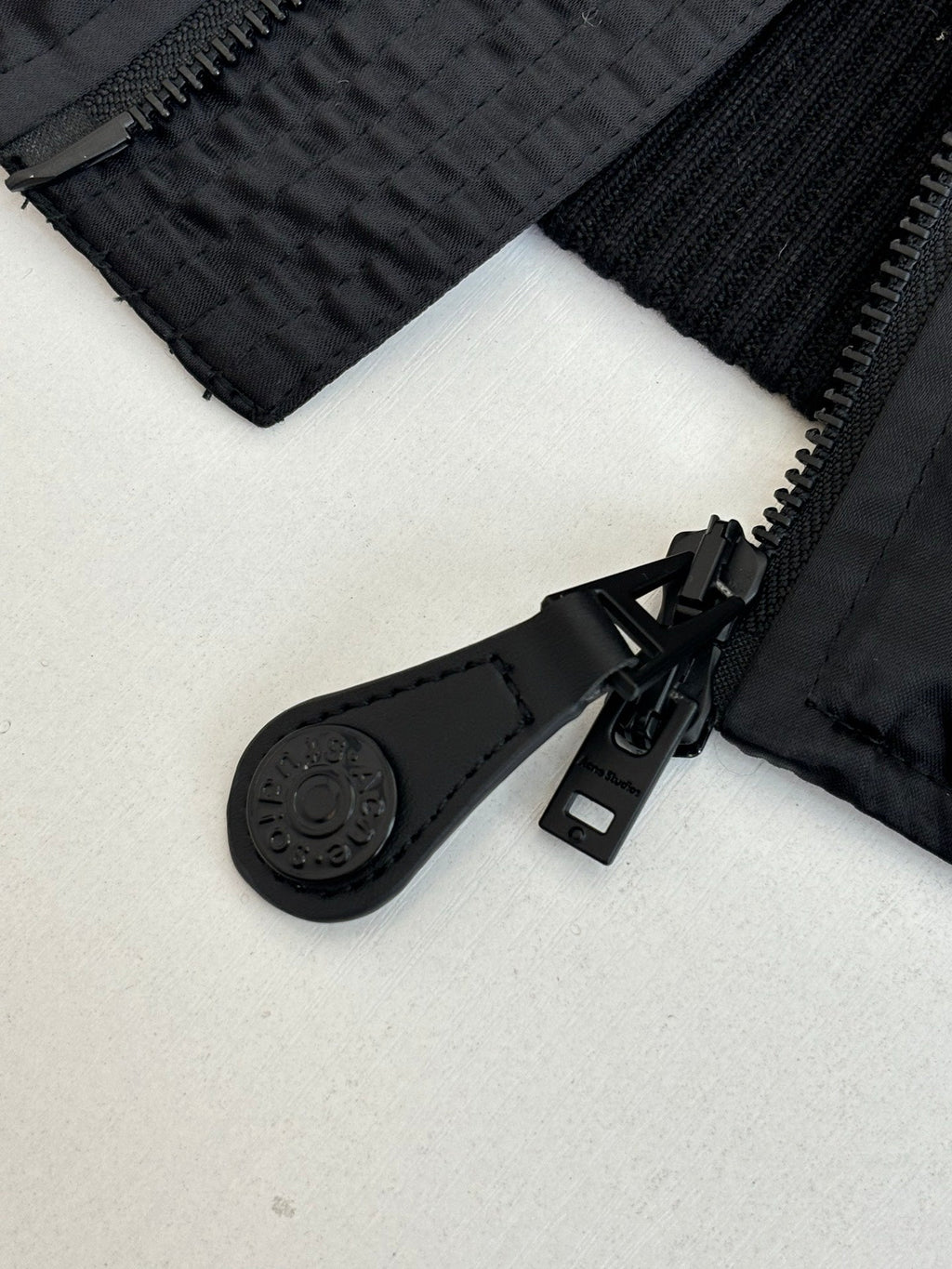 Acne Studios Ribbed Collar Zip‑Up Oversized Bomber Jacket