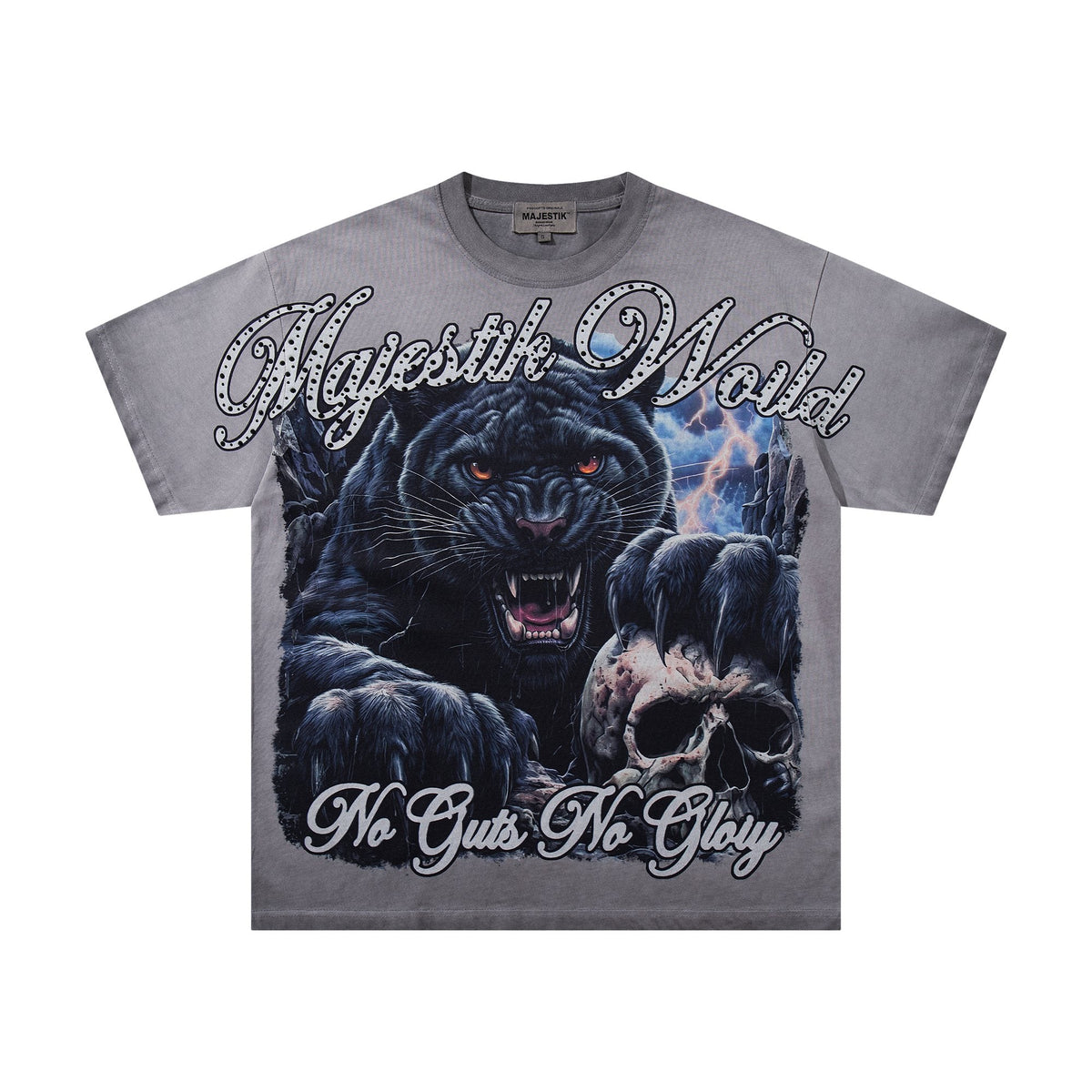 MAJESTIK Panther Skull Graphic T-Shirt