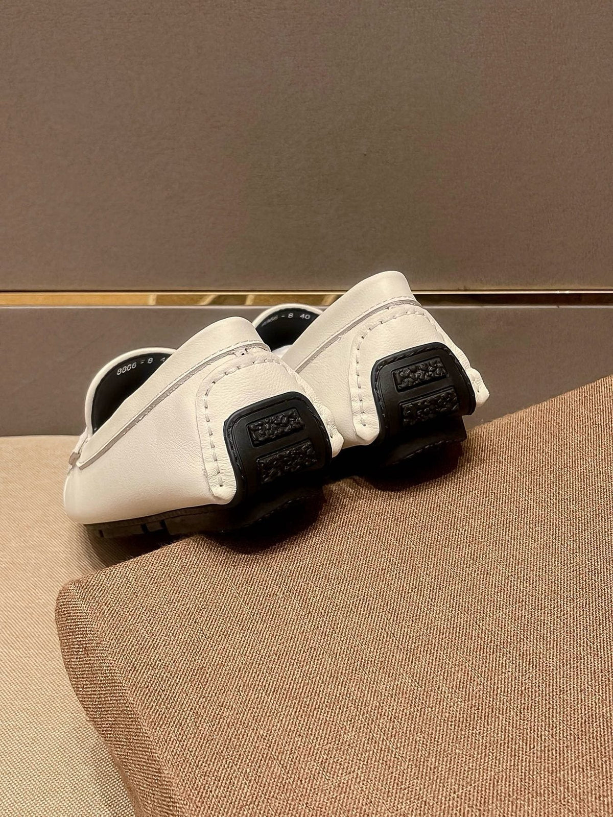 Dior Men's Ivory and Beige Patterned Loafers